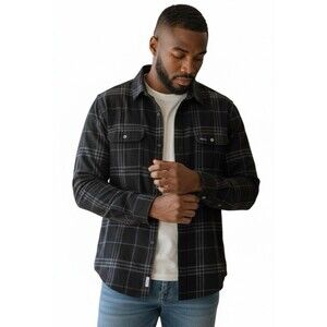 LRG Wovens Mens Blue/gray Plaid Flannel Shirt 100% Moda/Cotton XL Button Pockets